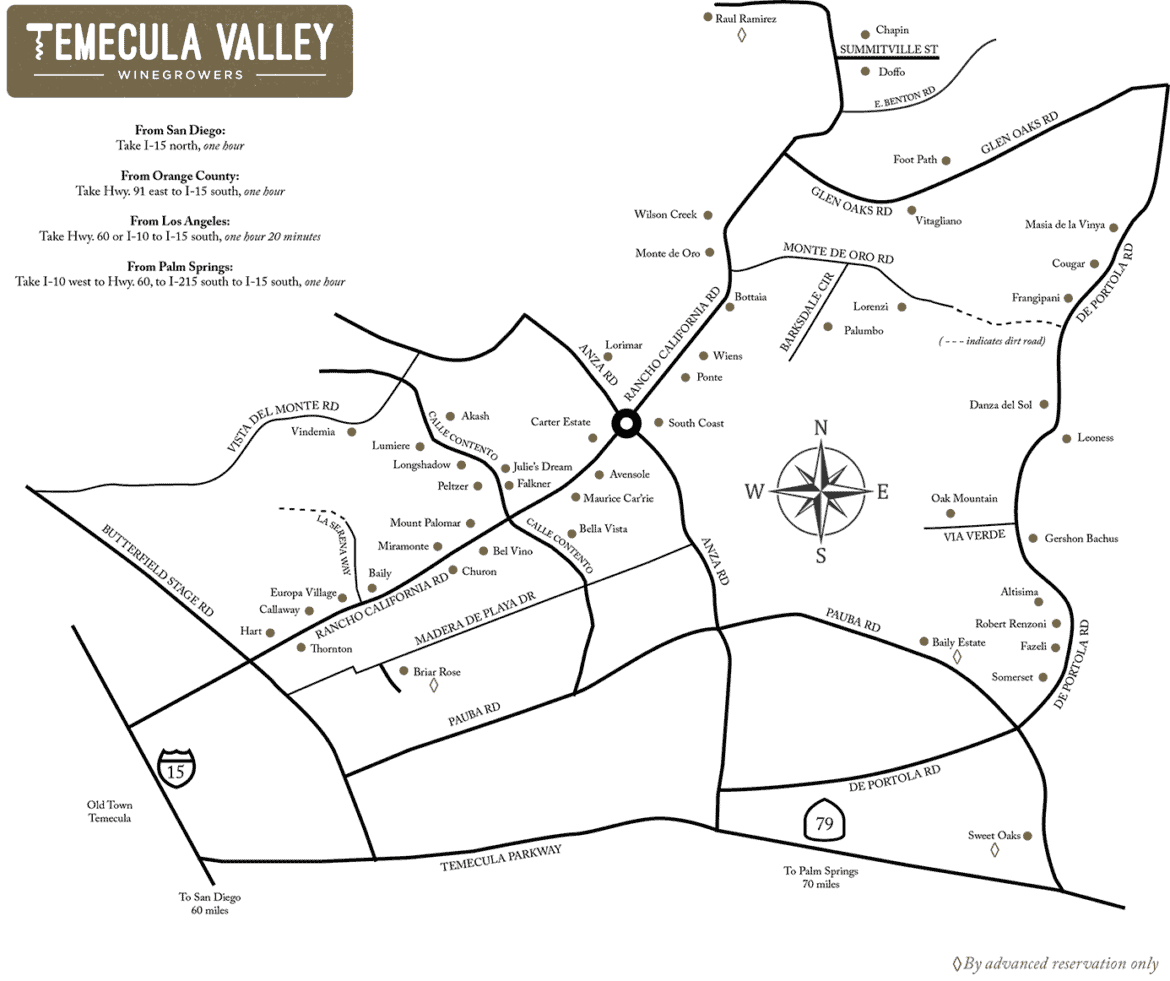 Wine Tasting In Temecula The Perfect Day Trip Itinerary   Temecula Wine Region Map 1170x981 