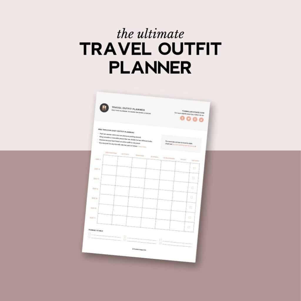 trip outfit planner template