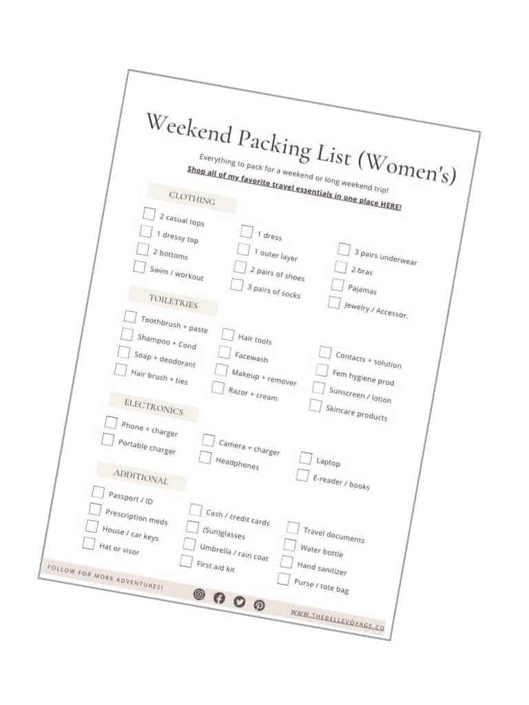 Cold Weather and Winter Vacation Packing List Free Printable - The